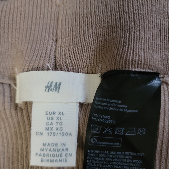 H&M Ribbed split Side High Rise Pant size XL - Picture 2 of 6